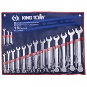 Набор комбинированных ключей, 1/4"-1&1/4", 16 предметов KING TONY 1216SRN