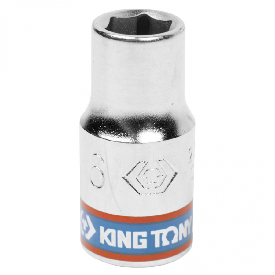 Головка торцевая стандартная шестигранная 1/4", 6 мм KING TONY 233506M