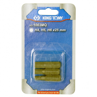 Набор вставок (бит) 1/4", HEX, 4, 5, 6 мм, 3 предмета KING TONY 1003MQ