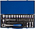 Набор торцевых головок с принадлежностями 1/2", двенадцатигранные, 10-32 мм, 35 предметов, в комплекте машинка KING TONY P4035MR01