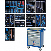 Набор инструментов "EFFORT" в синей тележке, 235 предметов KING TONY 934-235AMB