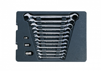 Набор комбинированных ключей с трещоткой, ложемент, 15 предметов KING TONY 9-10215MR
