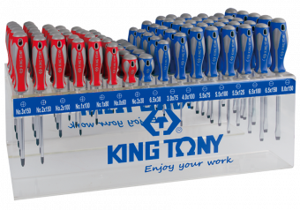 Стенд со стандартными отвертками, серии 1421, 1422, 96 предметов KING TONY 31416MR