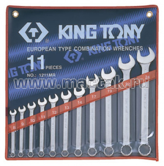 Набор комбинированных ключей, 1/4"-15/16", 11 предметов KING TONY 1211SR